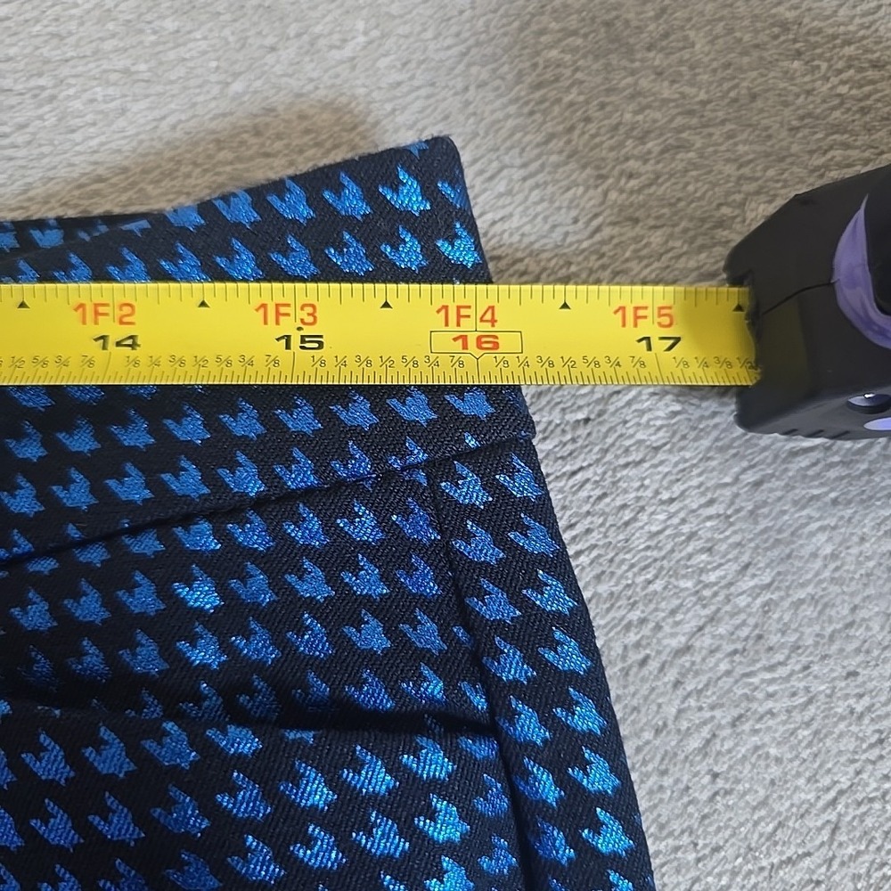 Old Navy Pants Womens 10 Blue ‎ Houndstooth Pixie Mid-Rise Skinny Crop Chino - Picture 5 of 6